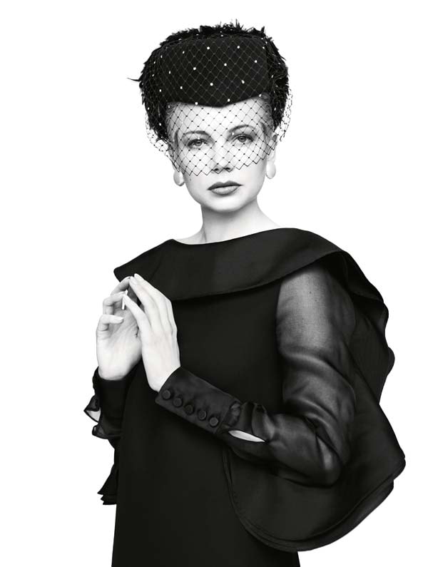 Sil organza dress by Gucci; wool felt hat with crystalised s